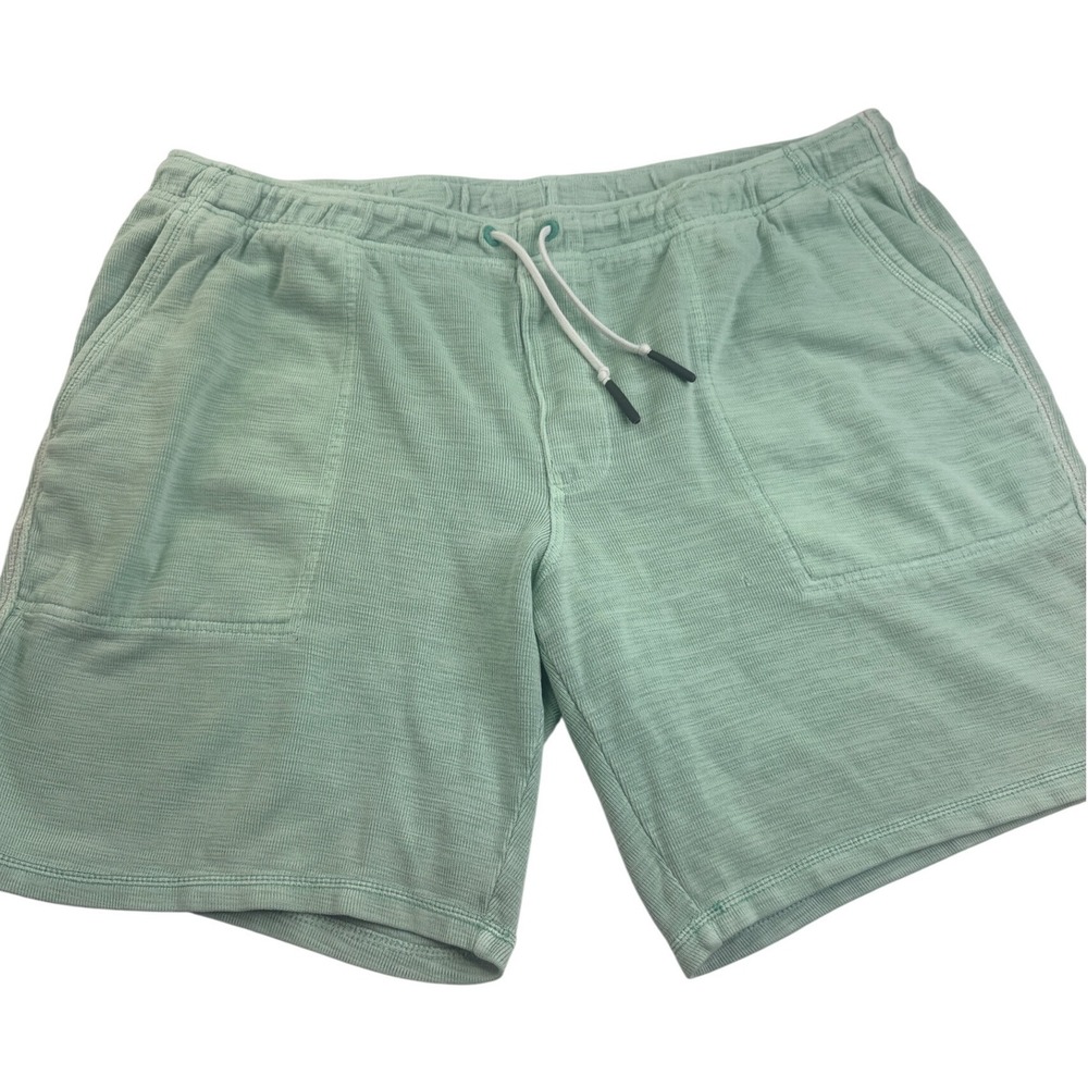 Tommy Bahama Boracay Slub Knit Shorts XXL Green Drawstring Pima Tencel Blend